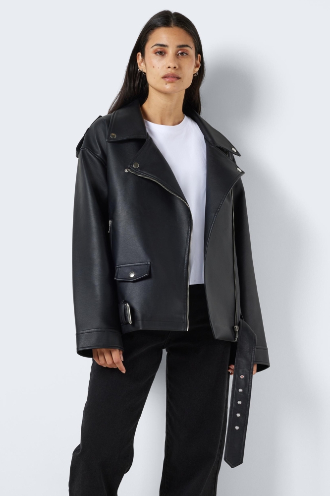 NMPAULINA OVERSIZE BIKER JACKET NOO 27027014 Black